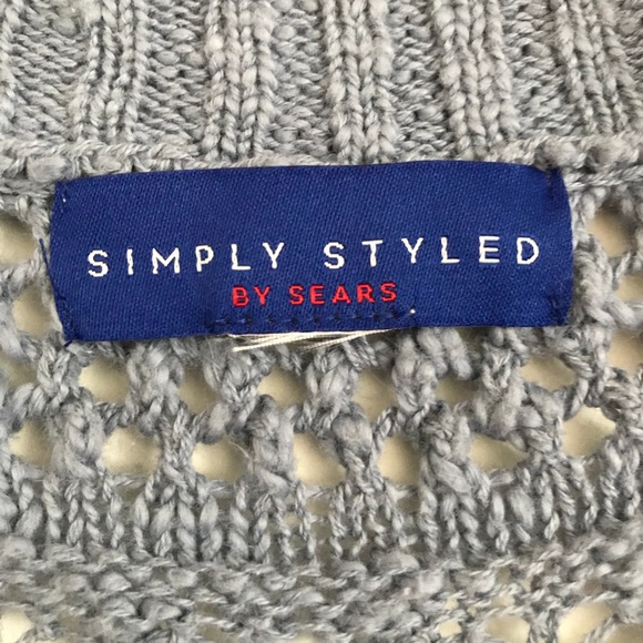 blue-grey knit cardigan - Picture 4 of 4